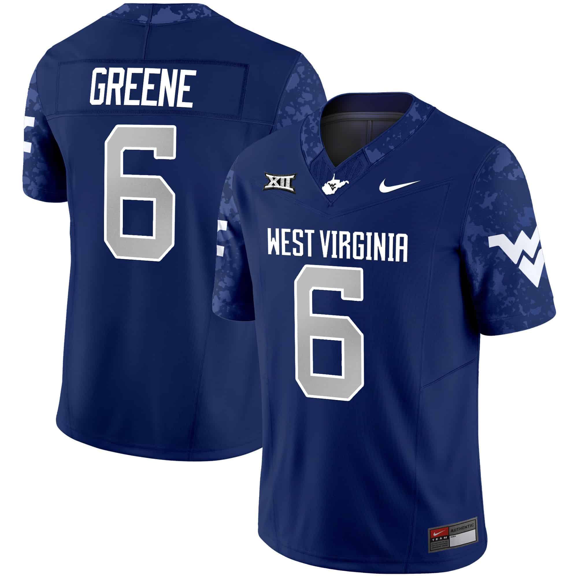 Men West Virginia Mountaineers #6 Greene Blue 2024 Nike Vapor Limited NCAA Jersey